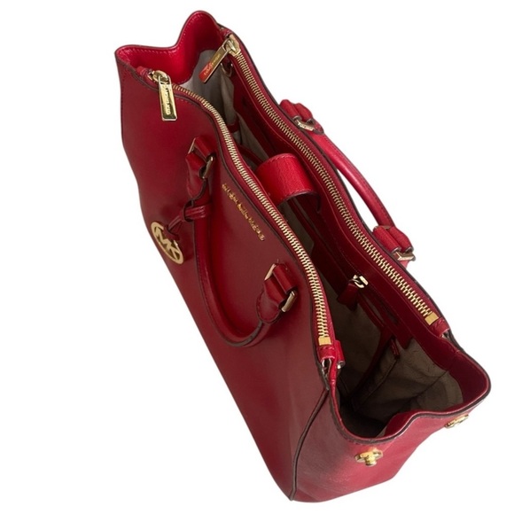 MICHAEL KORS Red Leather Satchel - Picture 7 of 15